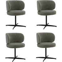 Lot de 4 Chaises de Salle à Manger Chaise de Bureau Pivotante Chaise pour Chambre-coiffeuse Gris