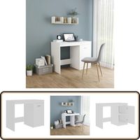 Bureau Blanc 100x50x76 cm Bois d'ingénierie - Bureau Blanc - Bureau Design - Bureau Informatique - Meuble De Bureau - Rangement Bureau
