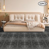 32 selbstklebende PVC-Bodenfliesen, schwarz, 12x12 Zoll, abziehen und kleben, UK
