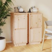 vidaXL Buffets 2 pcs 31,5x34x75 cm Bois massif de pin