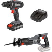 Kraftixx by Einhell 18V Akkuschrauber + Säbelsäge Set 2,0Ah Akku Ladegerät PXC