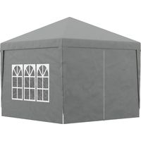 Gazebo pieghevole 3x3 m con 4 pannelli laterali, acciaio tessuto Oxford grigio chiaro