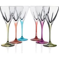 Rcr set 6 calici vino Fusion Color cristallo Luxion 21 cl