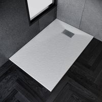 ELEGANT Modern Anti-Slip Shower Tray 1200 x 900 x 30 mm White Rectangular Low Profile Shower Tray for Shower Enclosure Cubicle with Waste Trap and Stainless Steel Strip Drain Cover