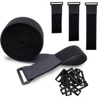Sangle Scratch 5cm × 5m, 15 Boucles, Réglable, Noir, Nylon, Lock -