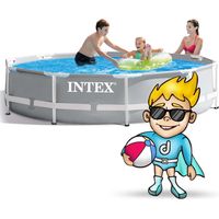 Piscine de jardin frame 305 x 76 cm 15en1 intex 26702 machine a bulles offerte