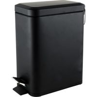 Beldray LA041173BLKFEU7 Pattumiera a pedale per bagno, rettangolare, con coperchio a chiusura rallentata, rifiuti per cucina/camera da letto/ufficio, capacità 5 l, secchio interno rimovibile, design