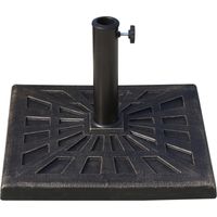 Support de parasol carré 15 kg, porte-parapluie, poids pour parasol, diamètre du tube : 38 mm, pour balcon, terrasse, jardin, bronze