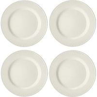 Mikasa Cranborne Set de 4 Plain Plates de Gres Cream, Serving 4, Round de 28cm - Micro-ondes et lave-vaisselle