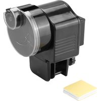 Dispensador automático de comida para acuario, negro, con temporizador, 2 porciones, para acuarios domésticos.