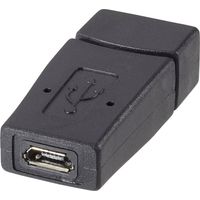 Adaptateur USB 2.0 – 1x USB 2.0 type A femelle, 1x USB 2.0 femelle Micro-B – Vitesse de transfert 480 MBit/s – Noir – Renkforce - W252031