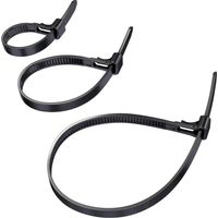 KabelDirekt Fascette riutilizzabili, 7,4mm x 100, 150, 200mm, Fascette fermacavo Multiuso riapribili e richiudibili, 3x40 pz, Nylon Flessibile, Nero, Top Series