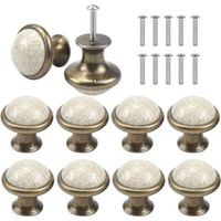 10PCS Ceramic Door Drawer Handle, 33MM Round Drawer Knobs, Vintage Furniture Knob, Door Knobs, Furniture Handles for Closet Wardrobe Kitchen, Children's Room