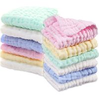 6pcs Bébé Gants de toilette, Serviettes de bain Bébé/Doux Bébé nouveau-né les tissus du visage