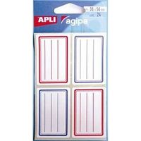 Étiquettes scolaires - AGIPA - 11278 - 24 pièces - 36X56mm - Bleu et rouge
