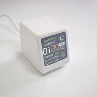 Écran multifonction OLED couleur avec Wi-Fi, design élégant pour bureau, horloge personnalisable, affichage météo et fonction de blanc d'état