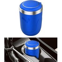 Cendrier Voiture Cendrier Voiture Anti Odeur, Avec Couvercle, Led, Acier Inoxydable, Convient aux Pièces Automobiles(Blau)