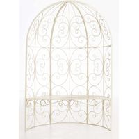 CLP – Kiosque de jardin demi-tonnelle Rosie – Fer robuste – Hauteur 178 cm – Largeur 120 cm – Surface assise 115 x 57 cm