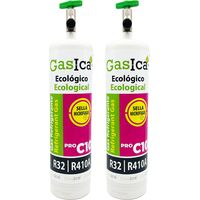 Pack 2 GASICA C10 PRO 400g Sustituto Orgánico R410A R32 Incluye Válvula Gas Ecológico de Alta Eficiencia Profesional