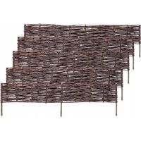 KADAX Palisade aus Weide, natürlicher Weidenzaun, 5 Stück, 120x20cm