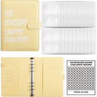 Enveloppe Épargne - Classeur Cuir A5 avec 100 Enveloppes Reutilisables - Jaune