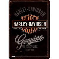 Carte postale métallique Harley Davidson