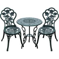 Salon de jardin, en aluminium, vert, pour terrasse jardin, ensemble extérieur, coin détente extérieur, mobilier terrasse scandinave