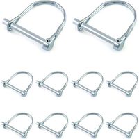 10 x galvanized D-shaped safety bolts made of carbon steel for garden trailers (6 x 50 mm)