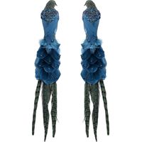 Décoration d'arbre de Noël bleu paon, 2 pièces.