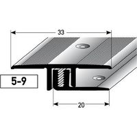 PROVISTON Übergangsprofil Aluminium eloxiert Bronze Dunkel Breite 33 mm Höhe 5 - 9 mm Länge 1000 mm Gebohrt Übergangsschiene Übergangsleiste Bodenprofil Abdeckleiste 1 Stück