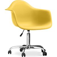 Office Chair with Armrests - Desk Chair with Castors - Weston Pastel yellow