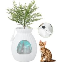 Costway – Bac à litière décoratif pour chat XXL 63L – Désodorisation ionique – Installation facile – Matériau ABS robuste – Rideau de porte amovible
