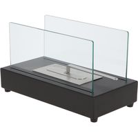 Cheminée de table au bioéthanol rectangle - Noir - L 35,5 x P 18 x H 20,6 cm - Livraison gratuite