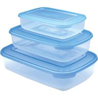 CONTENITORE RETTANGOLARE IN PLASTICA SET 'FRIGO BOX' acqua trasparente