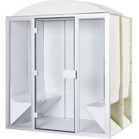 Desineo – Cabine hammam acrylique 6 places – Dimensions 190 x 190 x 225 cm – Paroi vitrée en verre sécurit 6 mm – Montage modulaire facile