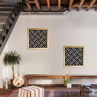 FILOTTO - Modules décoratifs en bois et PVC - Couleur : noir - Dimension : 48x48 cm