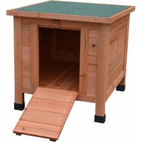 Melko – Maisonnette pour chat en bois 50 x 45 x 43 cm – Résistante aux intempéries – Toit amovible avec ouverture – Rampe d'accès incluse