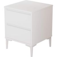 Nachttisch mit 2 Schubladen Rebecca Mobili Hayl 58,5x45x45 Spanplatte PVC Weiß Modern