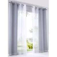 Gardinenbox Modena 10000183 - Confezione da 2 tende verticali con stampa sfumata di colore trasparente, con occhielli e fermatenda, 175 x 140 cm (altezza x larghezza), colore: grigio
