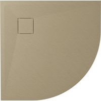 Receveur de douche semi-circulaire 80x80 cm Couleur Marron Effet pierre Découpe et glissement Hauteur 2,6cm Mod. Samos