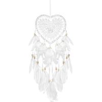 Attrape-rêves en forme de cœur fait à la main en dentelle,attrape-rêves en plumes,décoration murale tissée bohème,carillons éoliens