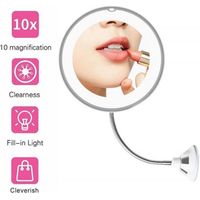 360 Degree Rotation 10X Magnifying Makeup Mirror My Flexible Mirror Folding Vanity Mirror with LED Light Makeup Tools