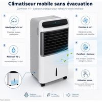 Climatiseur mobile sans évacuation - STRAßE TECH - Zenfresh 14 - Réservoir 12 L - 80 W - Jusqu'à 14 m²