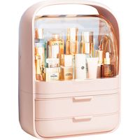 JOYBOS Caja de almacenamiento maquillaje Chicago, plástico, 26x20x36 cm - Rosa