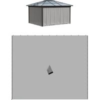 Paredes Laterales Cenador 302x205 cm avec 40 Ganchos Anillos C Pérgola Gazebo Gris Claro