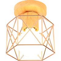 Plafones Modernas Lámpara De Techo Vintage Retro Pantalla De Jaula De Metal Para Dormitorio Pasillo Cocina Sala De Estar Oro Rosa