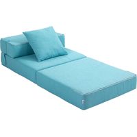 Fauteuil convertible 1 place avec coussin déhoussable éclairé bleu