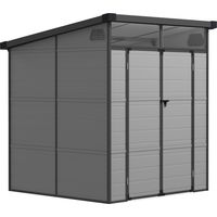 Outsunny caseta de jardín exterior, 3,24 m², 190x191x215 cm, con puerta corredera con pestillo, ventana y ventilación, gris claro