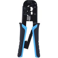 Alicates para cables de red RJ45 y RJ11 de doble uso, crimpadora de cabezal de cristal 8p6P, cortadora, herramienta de crimpado y pelado.