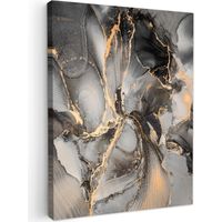 QUADRO SU TELA Grigio - Lusso - Oro - Marmo 30x40 cm